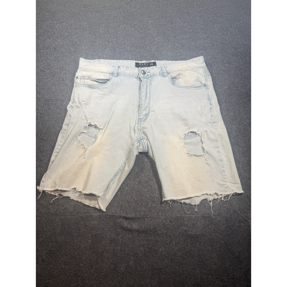 Kiss Chacey KSCY Distressed Denim Shorts Light Wash Size 34
